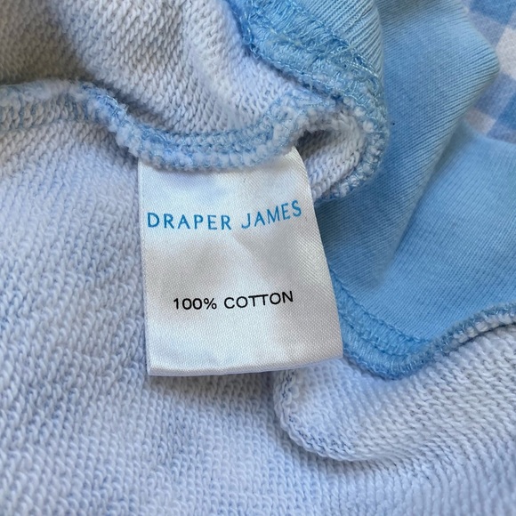 Draper James Natalie Sweatshirt Pullover Light Blue Gingham Size Small - Picture 5 of 10